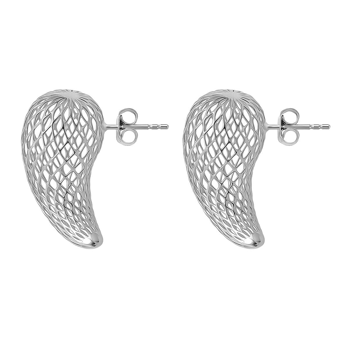 Rhodium Overlay Sterling Silver Earring with Push Back, Silver Wt. 5.55 Gms. 8239574 3