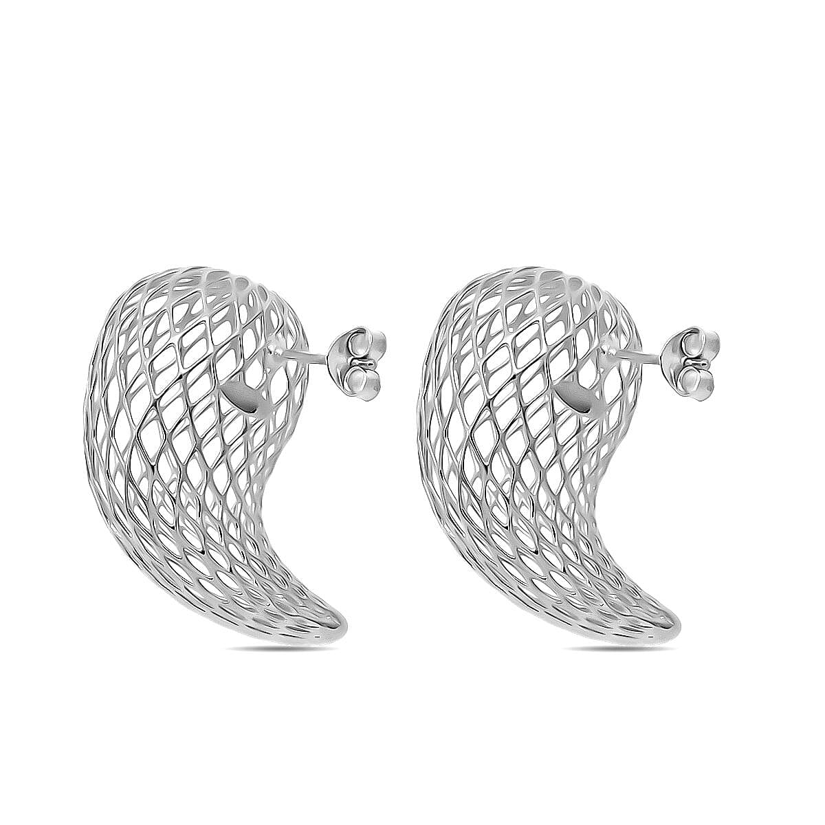 Rhodium Overlay Sterling Silver Earring with Push Back, Silver Wt. 5.55 Gms. 8239574 4
