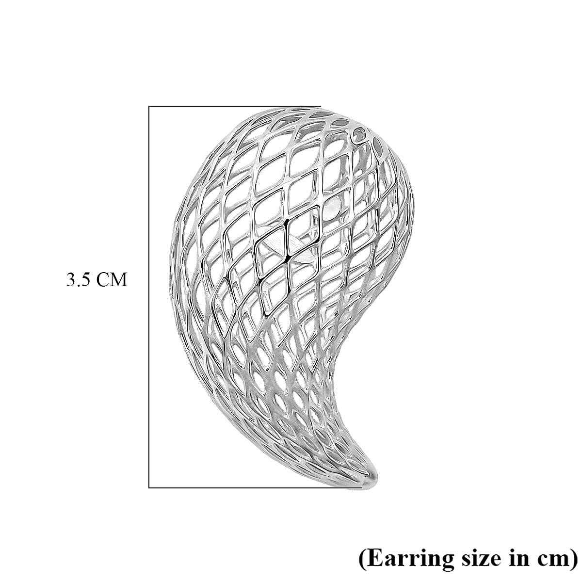 Rhodium Overlay Sterling Silver Earring with Push Back, Silver Wt. 5.55 Gms. 8239574 5