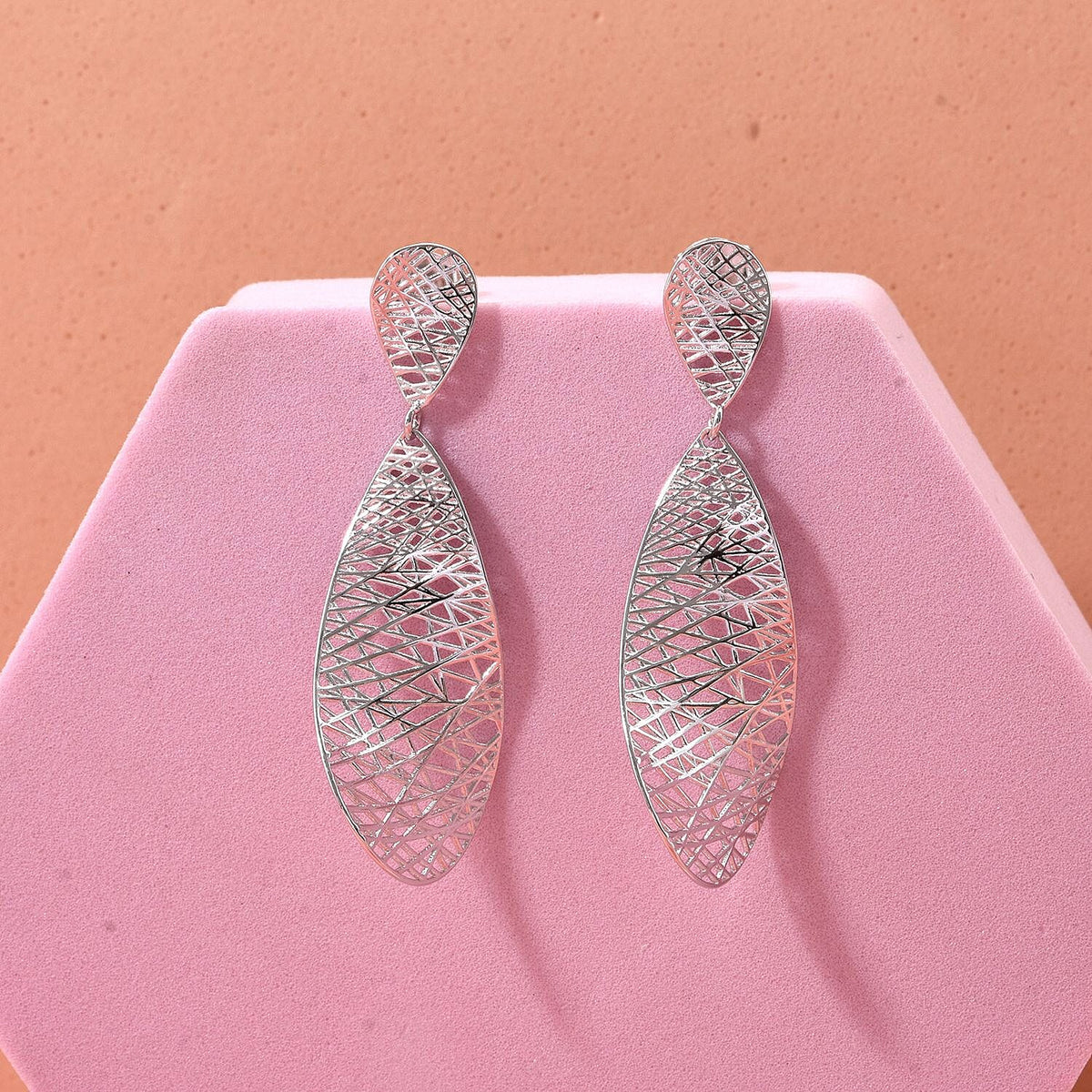 Treasure of Siam - Rhodium Overlay Sterling Silver Drop Earring with Push Back 8239551 1