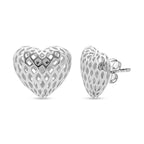 Rhodium Overlay Sterling Silver Earring with Push Back