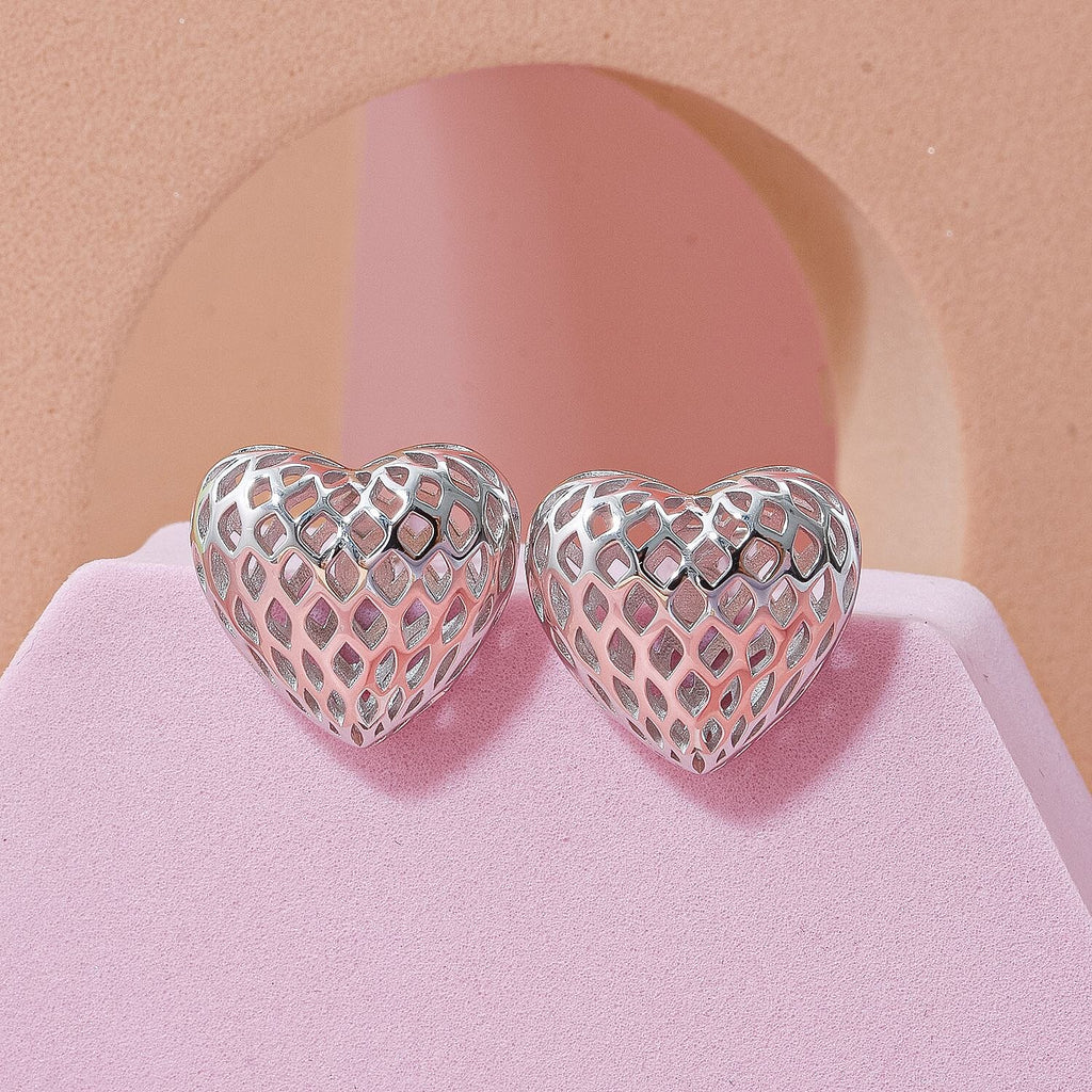 Rhodium Overlay Sterling Silver Earring with Push Back