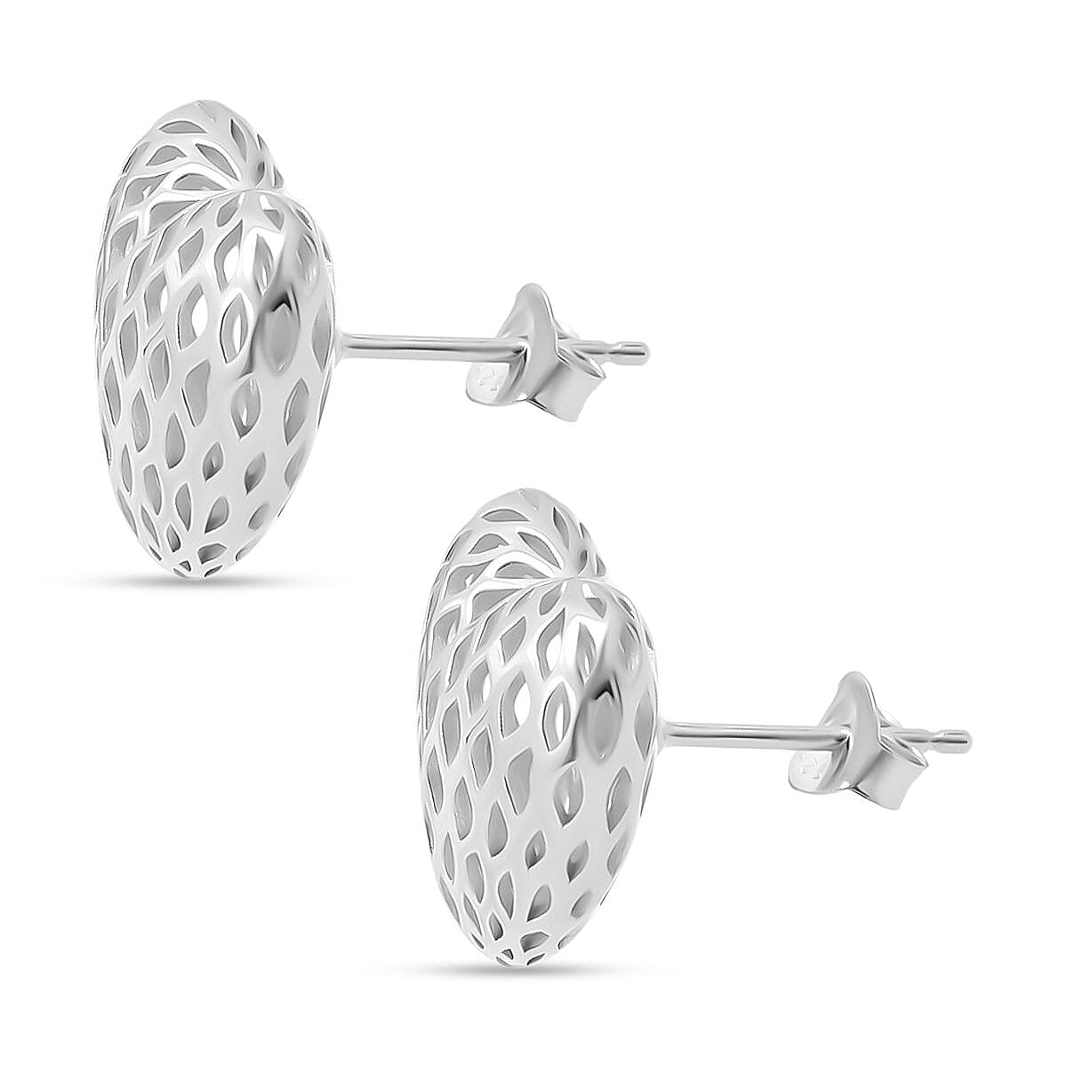 Rhodium Overlay Sterling Silver Earring with Push Back 8239556 3
