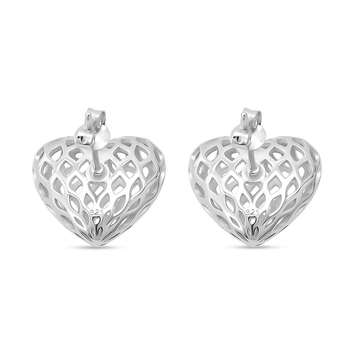 Rhodium Overlay Sterling Silver Earring with Push Back 8239556 4