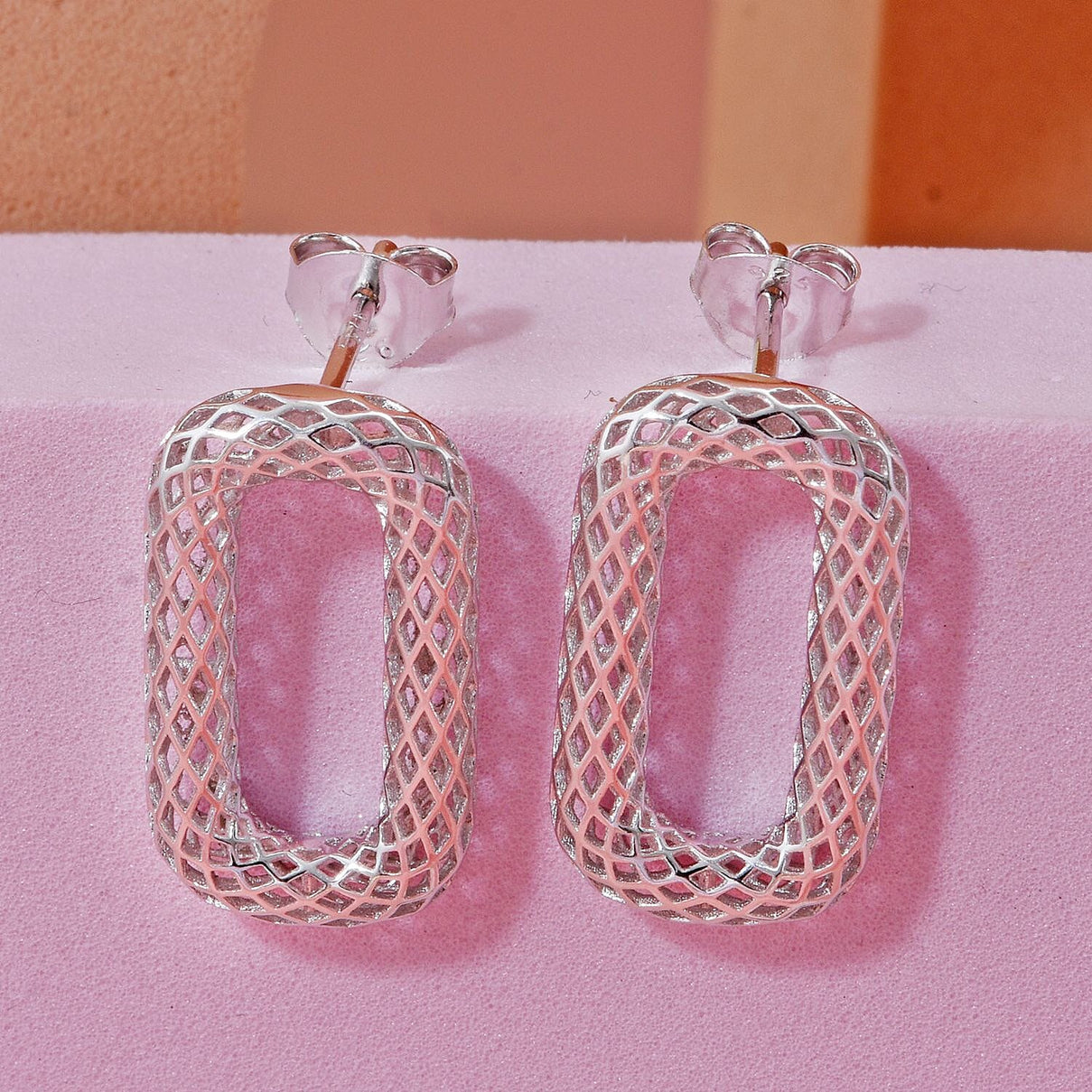 Rhodium Overlay Sterling Silver Earring with Push Back 8239566 1