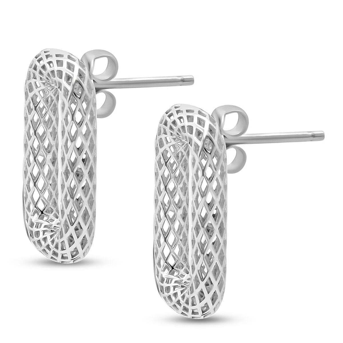 Rhodium Overlay Sterling Silver Earring with Push Back 8239566 3