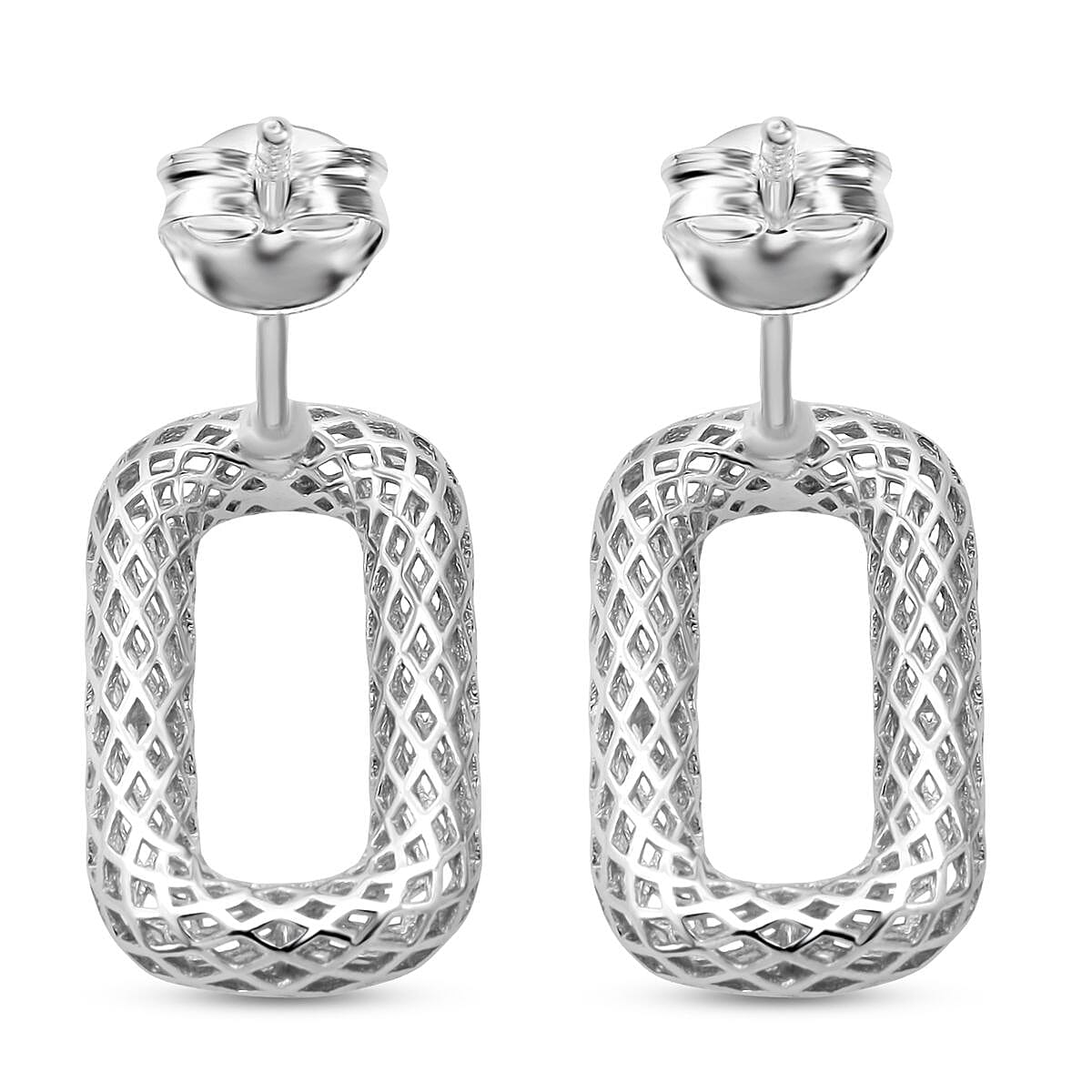 Rhodium Overlay Sterling Silver Earring with Push Back 8239566 4