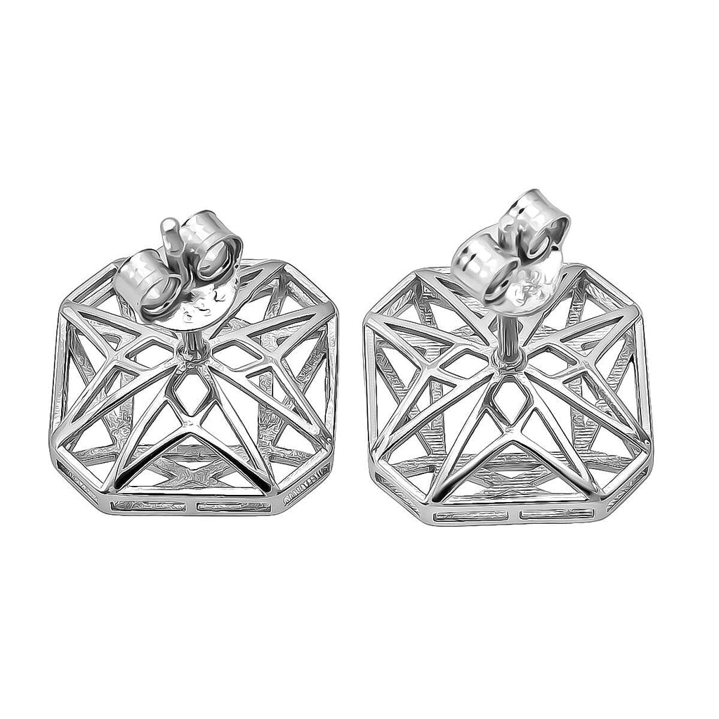 Treasure Of Siam - Rhodium Overlay Sterling Silver Earring with Push Back