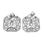 Treasure Of Siam - Rhodium Overlay Sterling Silver Earring with Push Back