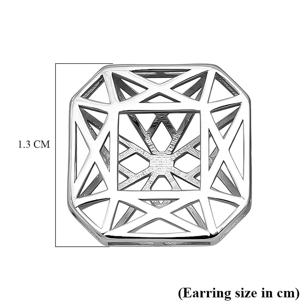 Treasure Of Siam - Rhodium Overlay Sterling Silver Earring with Push Back