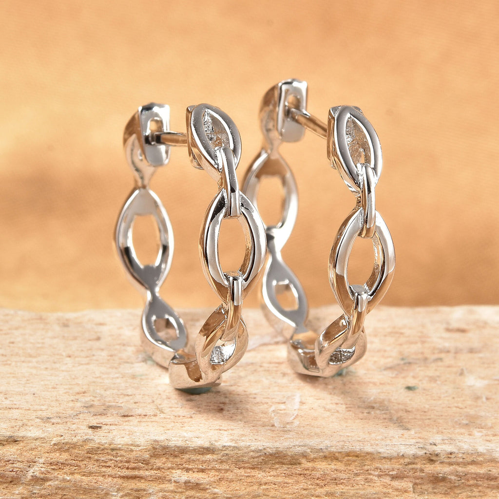 Rhodium Overlay Sterling Silver Earring
