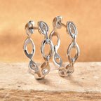 Rhodium Overlay Sterling Silver Earring