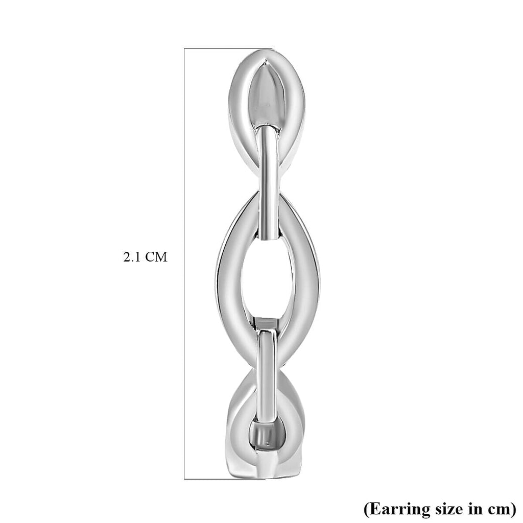 Rhodium Overlay Sterling Silver Earring