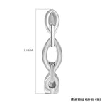 Rhodium Overlay Sterling Silver Earring