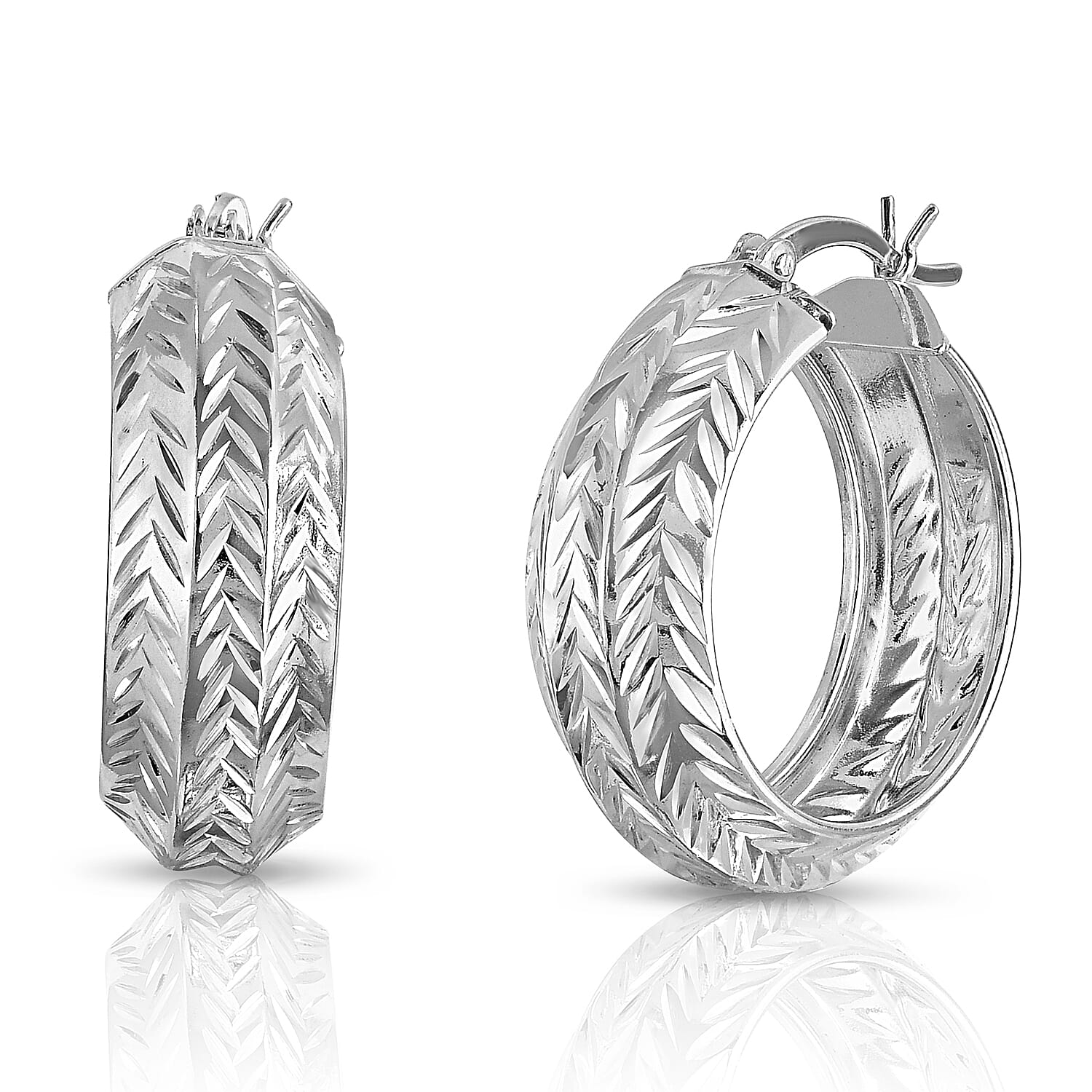 NY Closeout - Diamond-Cut Hoop Earrings In Sterling Silver 7765762 0