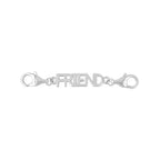 Rhodium Overlay Sterling Silver FRIEND Lobster Lock (Both Sides)