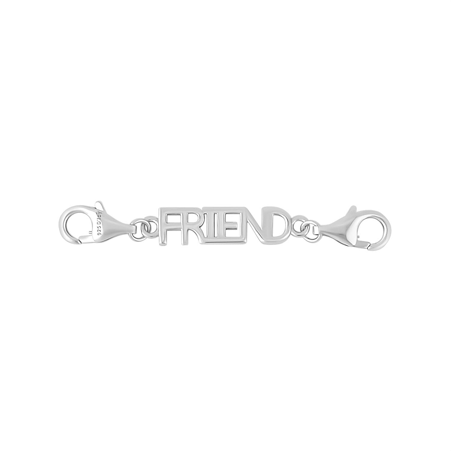 Rhodium Overlay Sterling Silver FRIEND Lobster Lock (Both Sides) 7368752 0