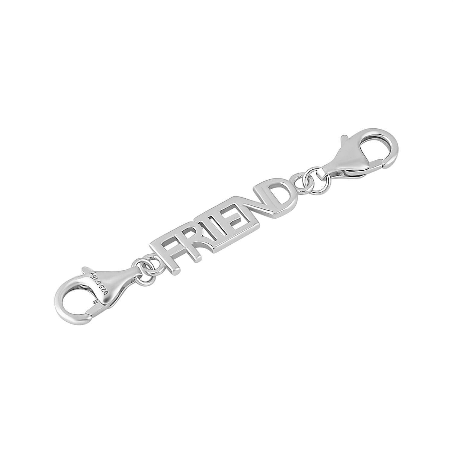 Rhodium Overlay Sterling Silver FRIEND Lobster Lock (Both Sides) 7368752 1