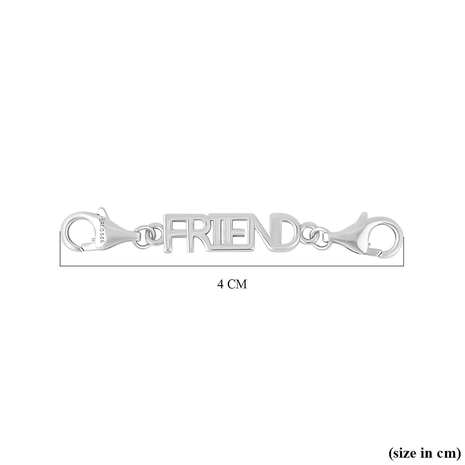 Rhodium Overlay Sterling Silver FRIEND Lobster Lock (Both Sides) 7368752 2