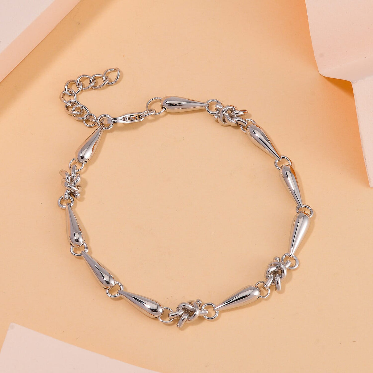 Lucy Q Knot Collection - Rhodium Overlay Sterling Silver Adjustable Bracelet (Size 7 with Ext.) 7757467 2