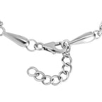 Lucy Q Knot Collection - Rhodium Overlay Sterling Silver Adjustable Bracelet (Size 7 with Ext.)