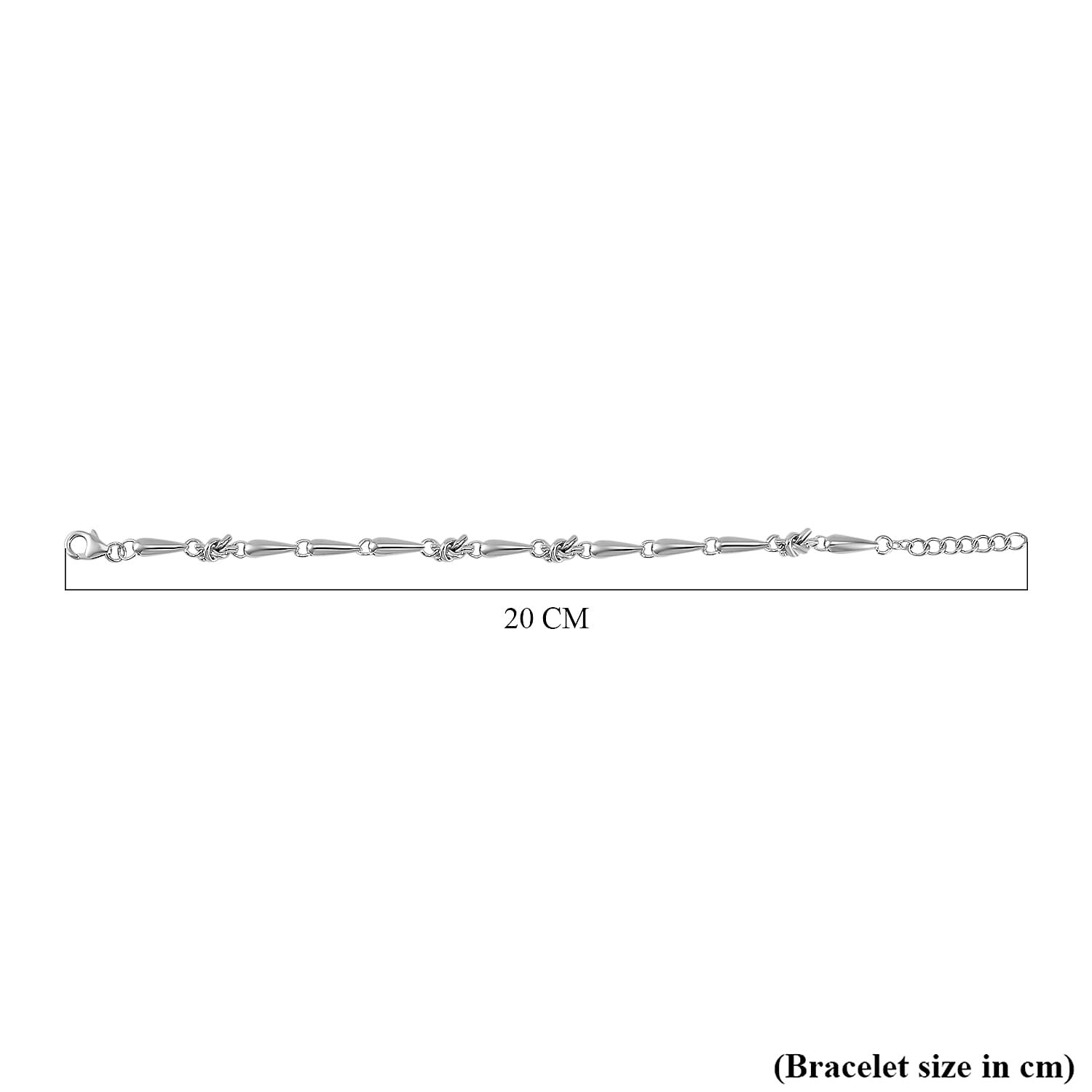 Lucy Q Knot Collection - Rhodium Overlay Sterling Silver Adjustable Bracelet (Size 7 with Ext.) 7757467 4