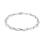 LucyQ Drip Collection - Rhodium Overlay Sterling Silver Bracelet (Size - 8)