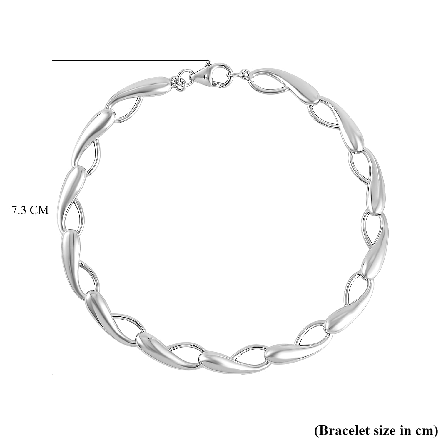 Lucy Q Drip Collection - Rhodium Overlay Sterling Silver Bracelet (Size - 8), Silver Wt. 17 Gms 7666641 3