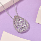 LUCY Q - Drip Collection Necklace (Size - 18) in Rhodium Overlay Sterling Silver