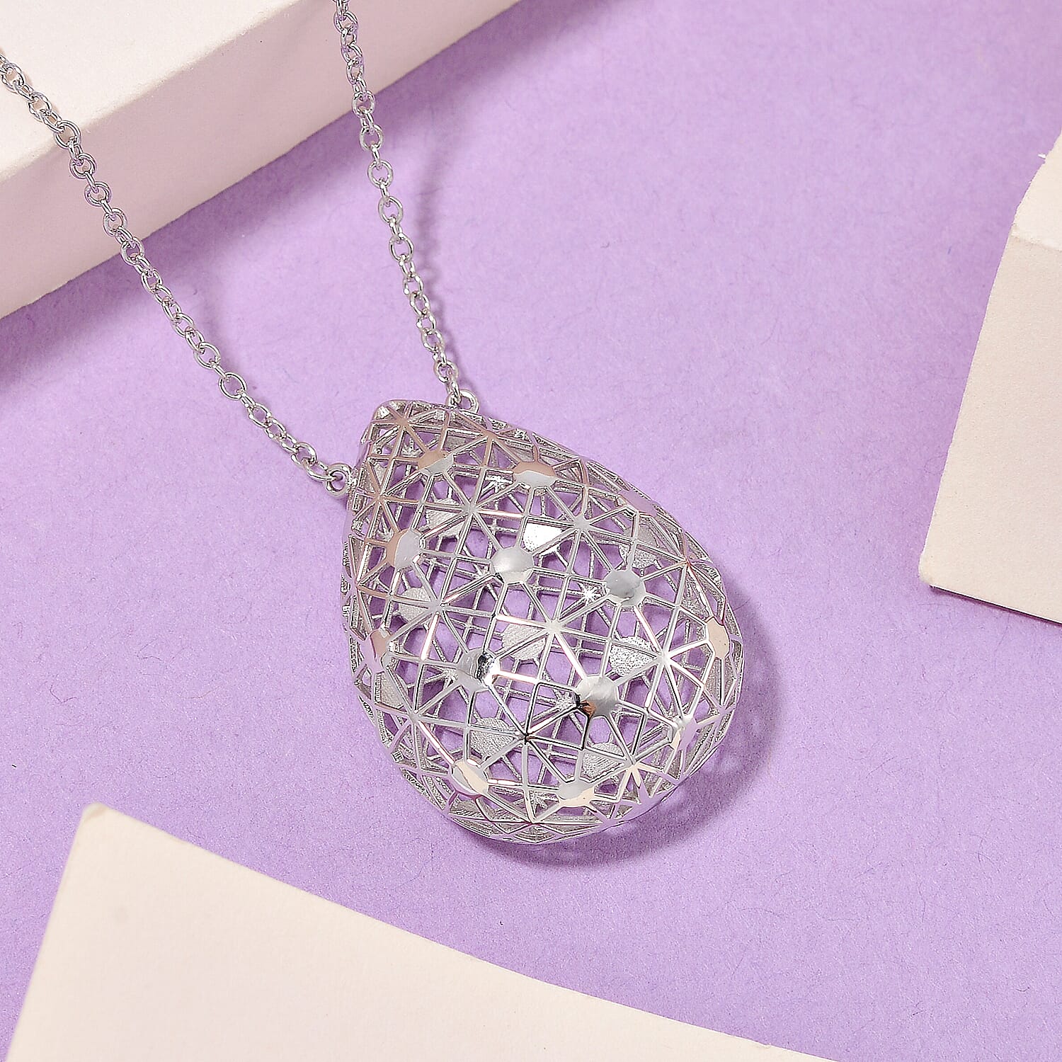 LUCY Q - Drip Collection Necklace (Size - 18) in Rhodium Overlay Sterling Silver 8024760 2