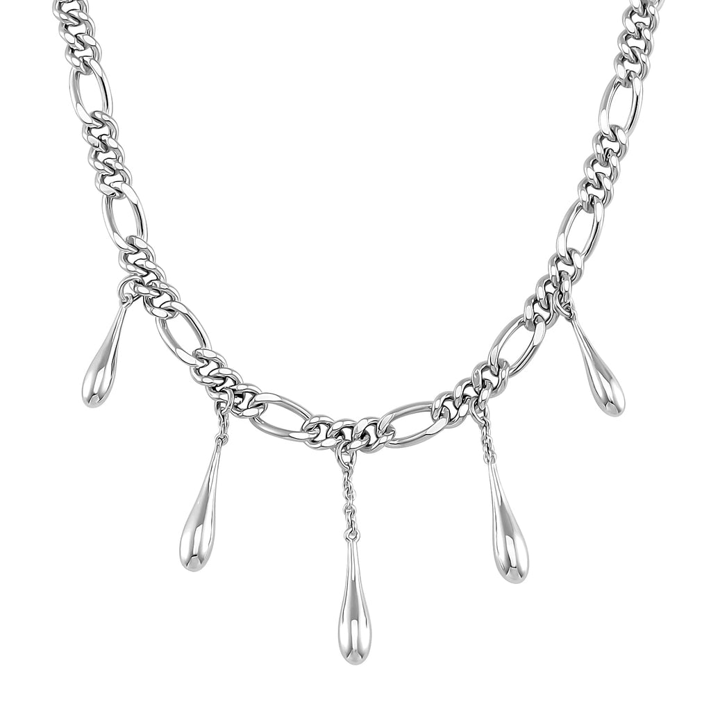 Lucy Q Figaro Drip Collection - Rhodium Overlay Sterling Silver Necklace (Size - 20), Silver Wt. 34 Gms