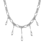 Lucy Q Figaro Drip Collection - Rhodium Overlay Sterling Silver Necklace (Size - 20), Silver Wt. 34 Gms