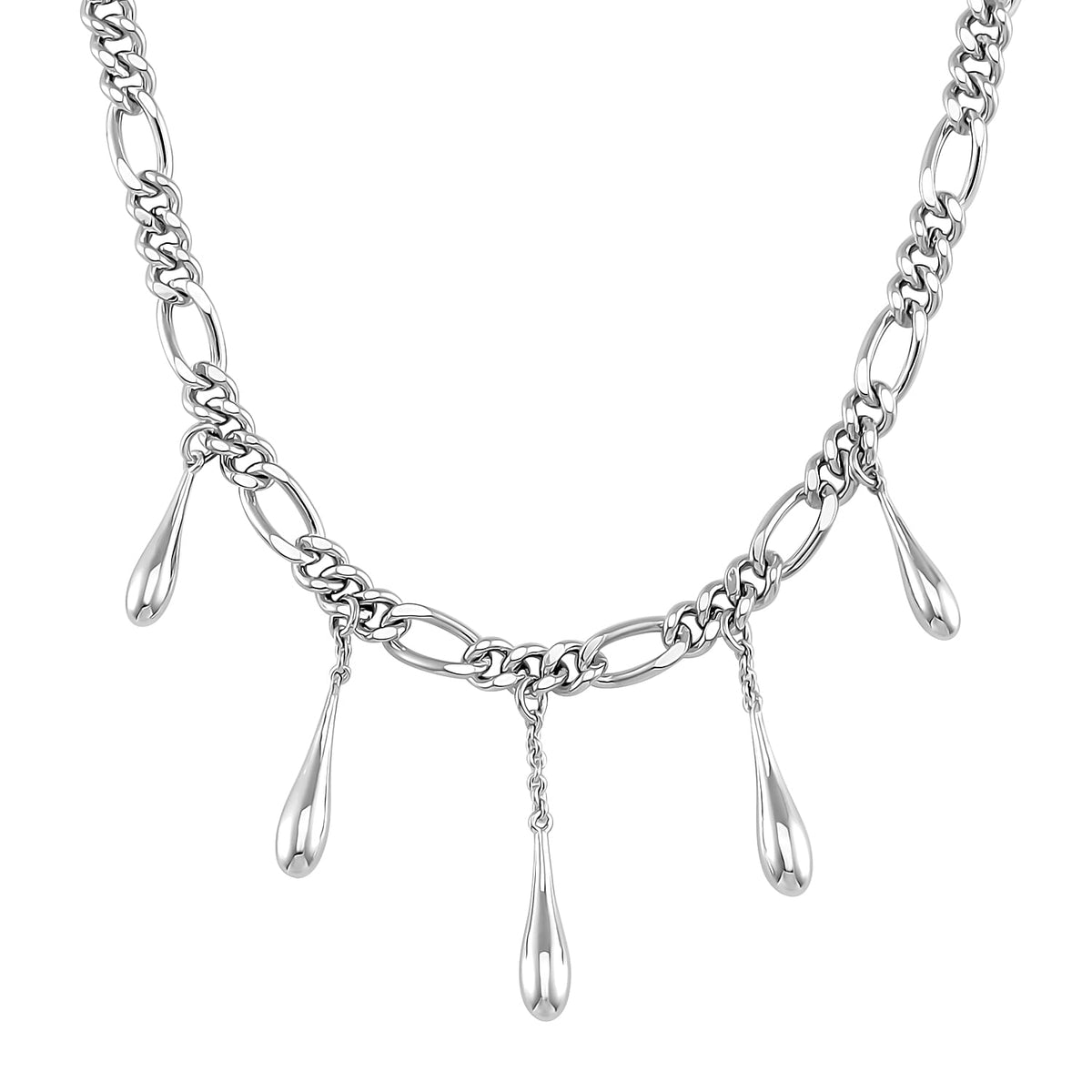 Lucy Q Figaro Drip Collection - Rhodium Overlay Sterling Silver Necklace (Size - 20), Silver Wt. 34 Gms 7804306 0