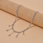 Lucy Q Figaro Drip Collection - Rhodium Overlay Sterling Silver Necklace (Size - 20), Silver Wt. 34 Gms