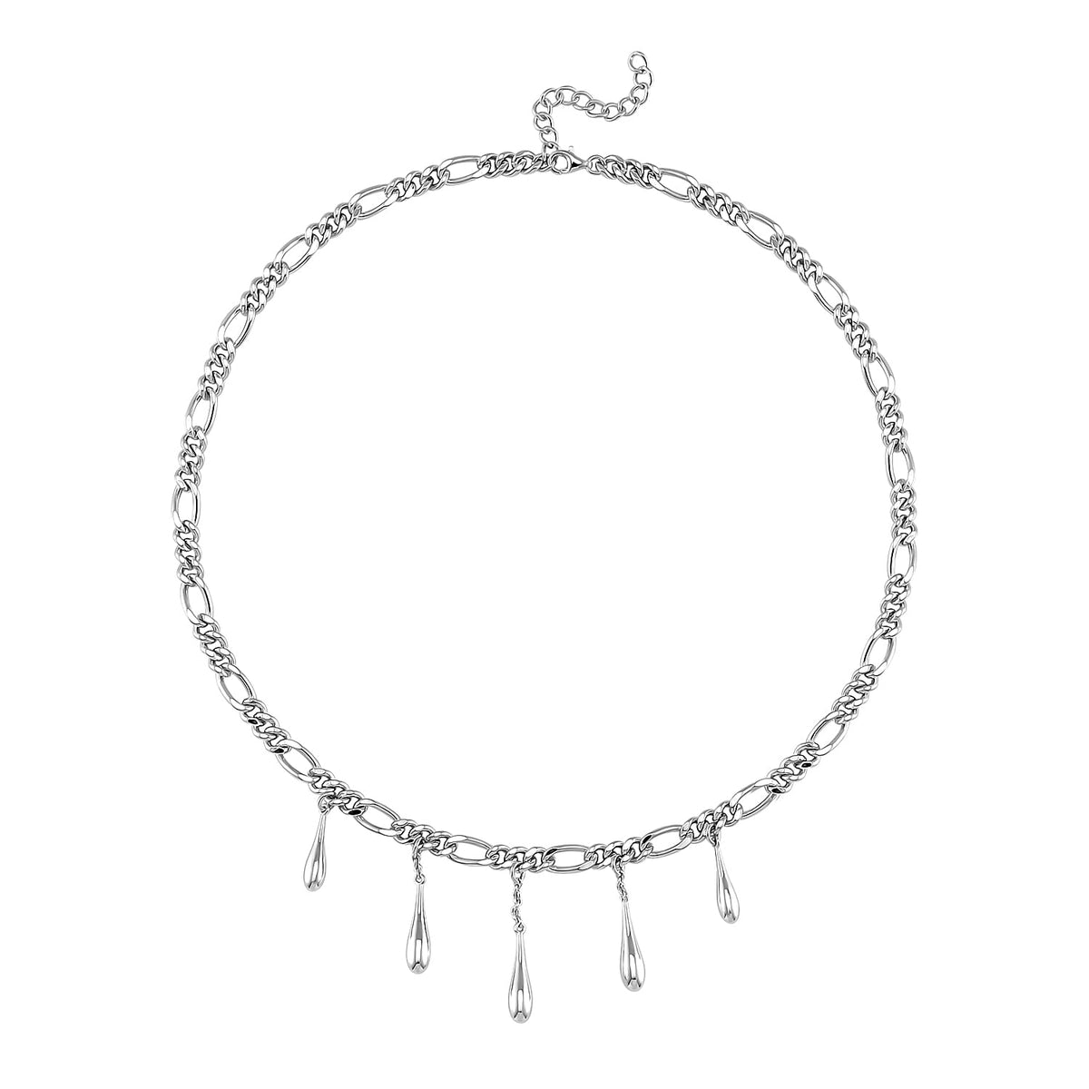 Lucy Q Figaro Drip Collection - Rhodium Overlay Sterling Silver Necklace (Size - 20), Silver Wt. 34 Gms 7804306 2