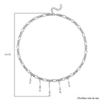 Lucy Q Figaro Drip Collection - Rhodium Overlay Sterling Silver Necklace (Size - 20), Silver Wt. 34 Gms