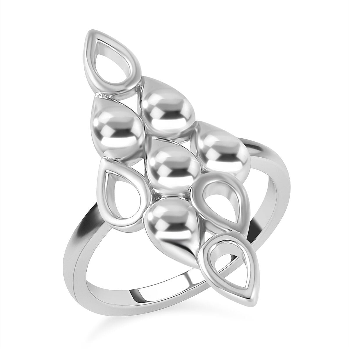 LucyQ Drip Collection - Rhodium Overlay Sterling Silver Ring 7574623 0