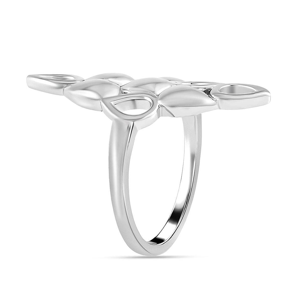 LucyQ Drip Collection - Rhodium Overlay Sterling Silver Ring 7574623 3