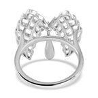 LucyQ Angel Wing Collection - Rhodium Overlay Sterling Silver Ring