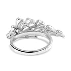 LucyQ Angel Wing Collection - Rhodium Overlay Sterling Silver Ring