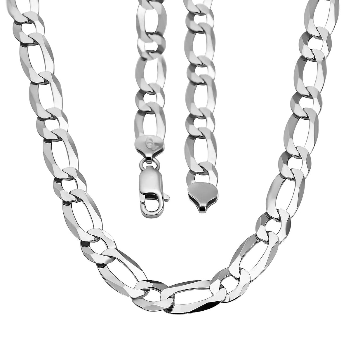 Rhodium Overlay Sterling Silver Figaro Necklace (Size - 22), Silver Wt. 25.85 Gms 7271977 10