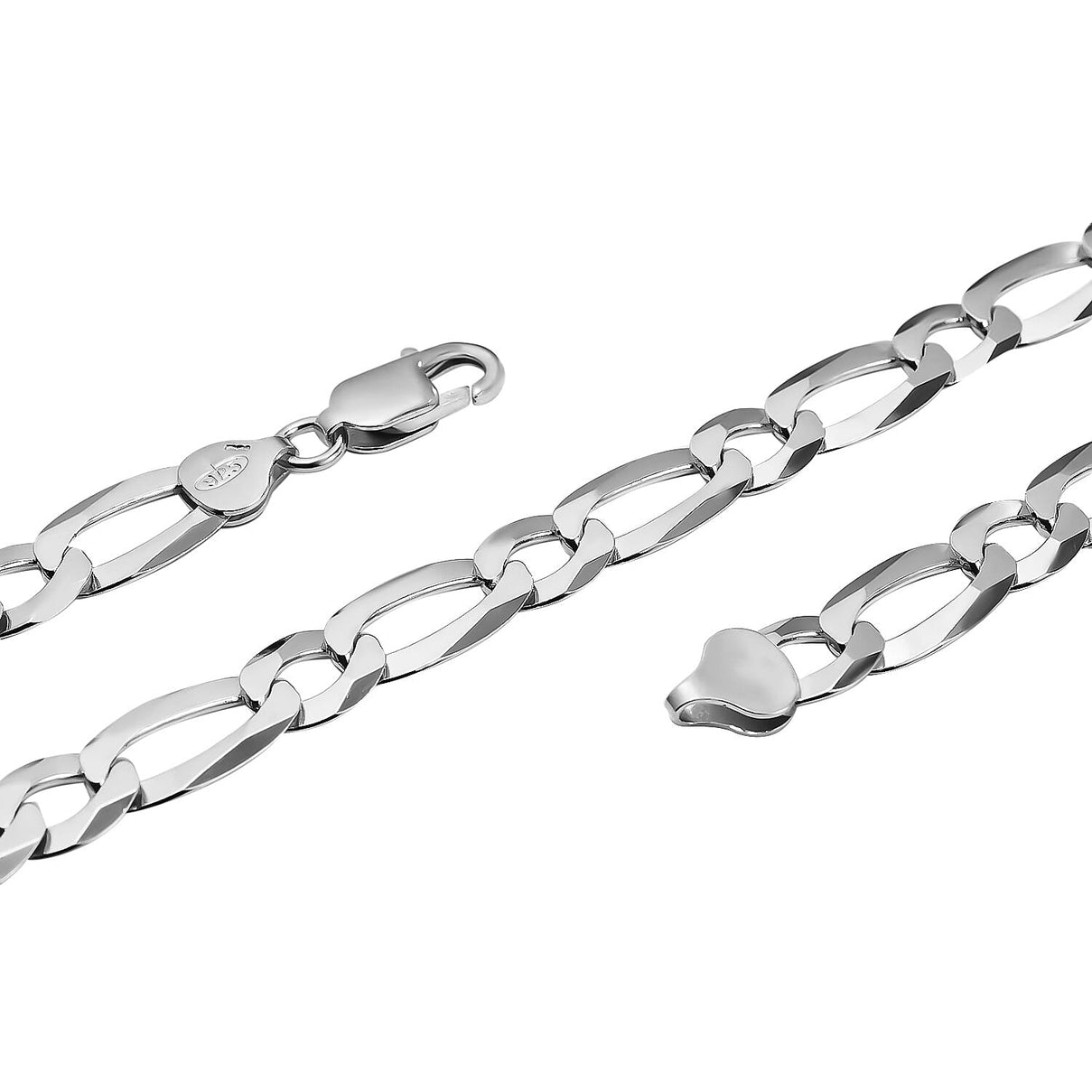 Rhodium Overlay Sterling Silver Figaro Necklace (Size - 22), Silver Wt. 25.85 Gms 7271977 3