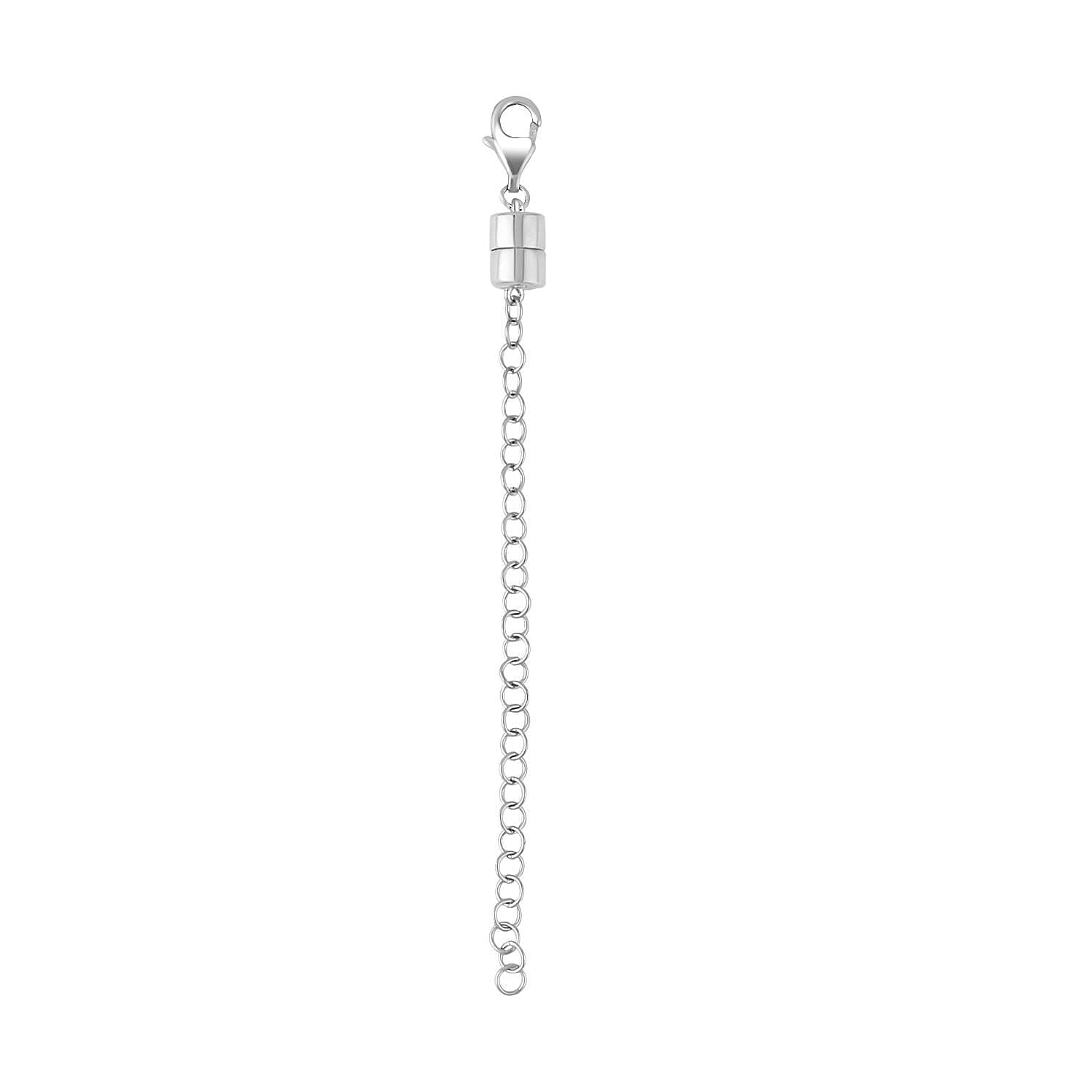 Magnetic Lobster Lock with 2 Inch Extender in Rhodium Overlay Sterling Silver V32491778 0