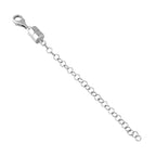 Magnetic Lobster Lock with 2 Inch Extender in Rhodium Overlay Sterling Silver