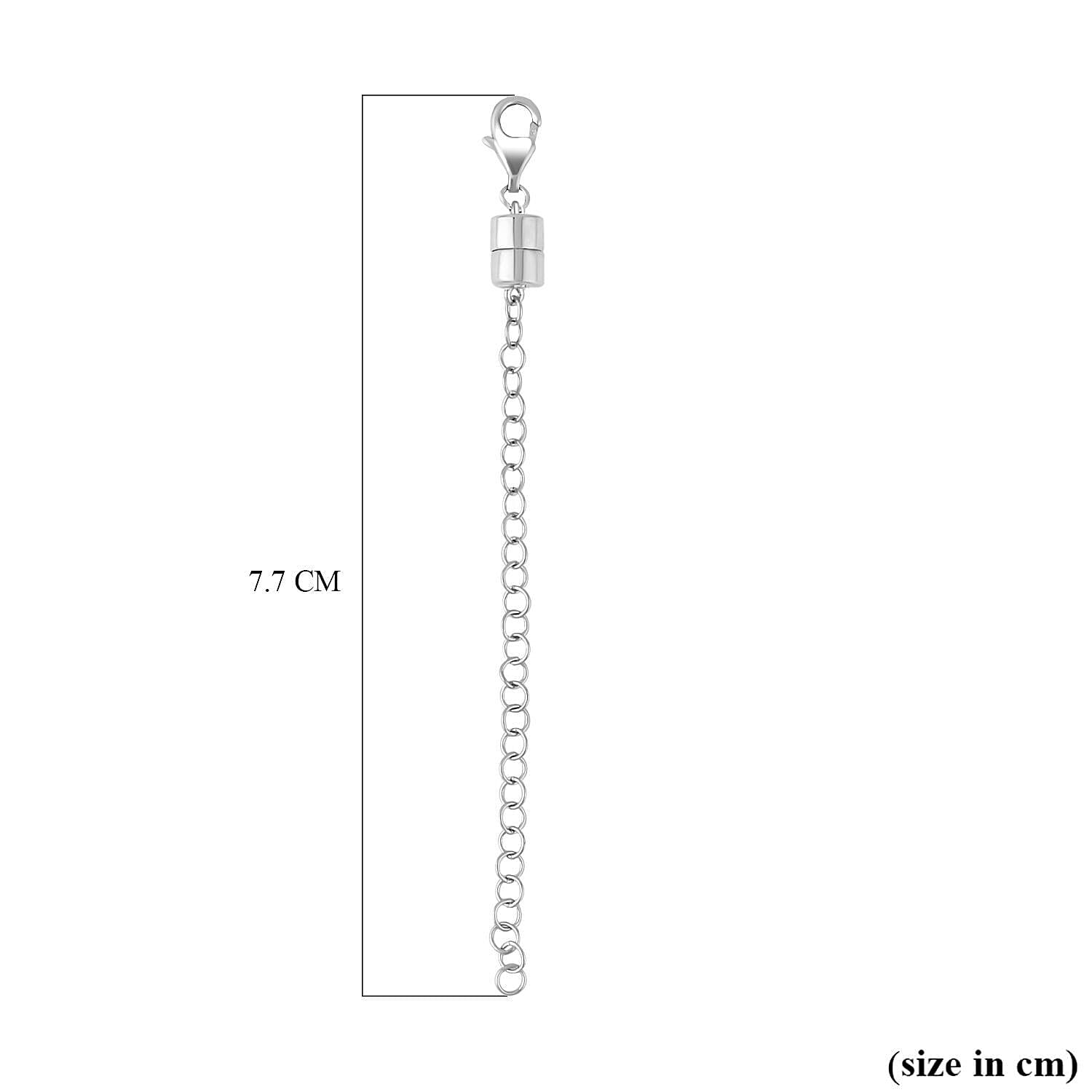 Magnetic Lobster Lock with 2 Inch Extender in Rhodium Overlay Sterling Silver V32491778 3