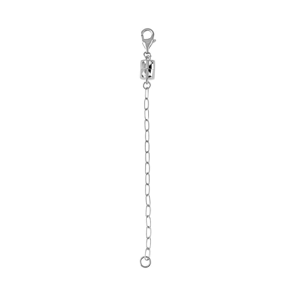Rhodium Overlay Sterling Silver Paperclip Lobster Lock