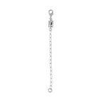 Rhodium Overlay Sterling Silver Paperclip Lobster Lock