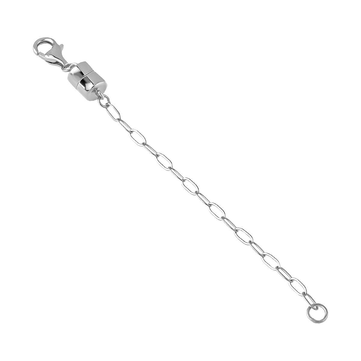 Rhodium Overlay Sterling Silver Paperclip Lobster Lock 7378548 1