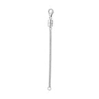Rhodium Overlay Sterling Silver Curb Magnetic Lobster Lock