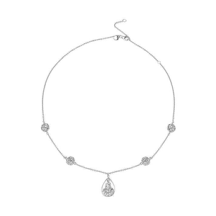 RACHEL GALLEY Buddha Collection - Rhodium Overlay Sterling Silver Buddha Necklace (Size 24), Silver Wt. 15.80 Gms. 3861669 1